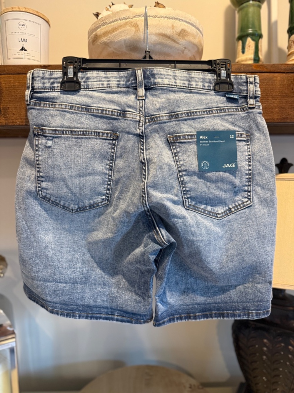 JAG Jeans Women's Alex Mid Rise Boyfriend Shorts - Size 12 - Picture 2 of 5